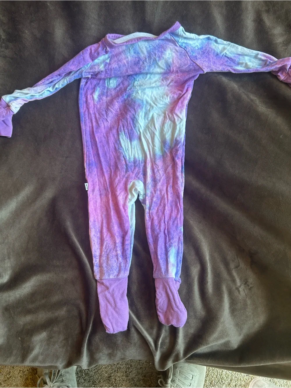 Little Sleepies Purple Tie-Dye Zipper One-Piece
